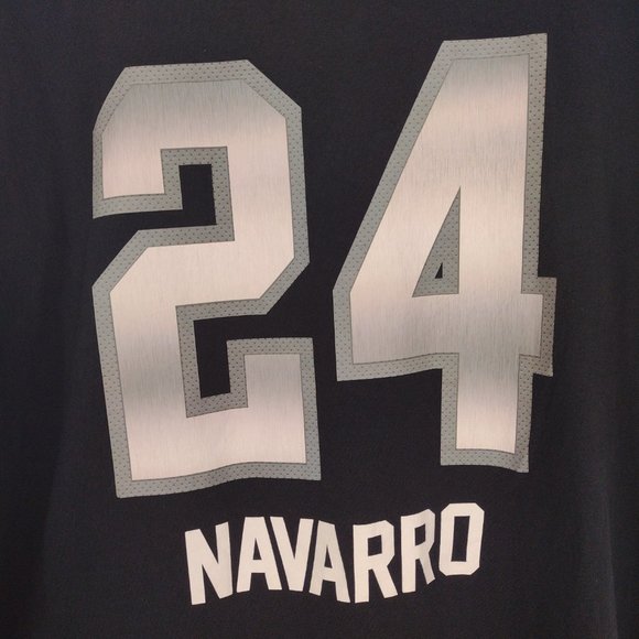 Ryan Navarro 24 (On Back Side) NFL Raiders Logo (On Front Side) Football T-Shirt - Picture 2 of 5